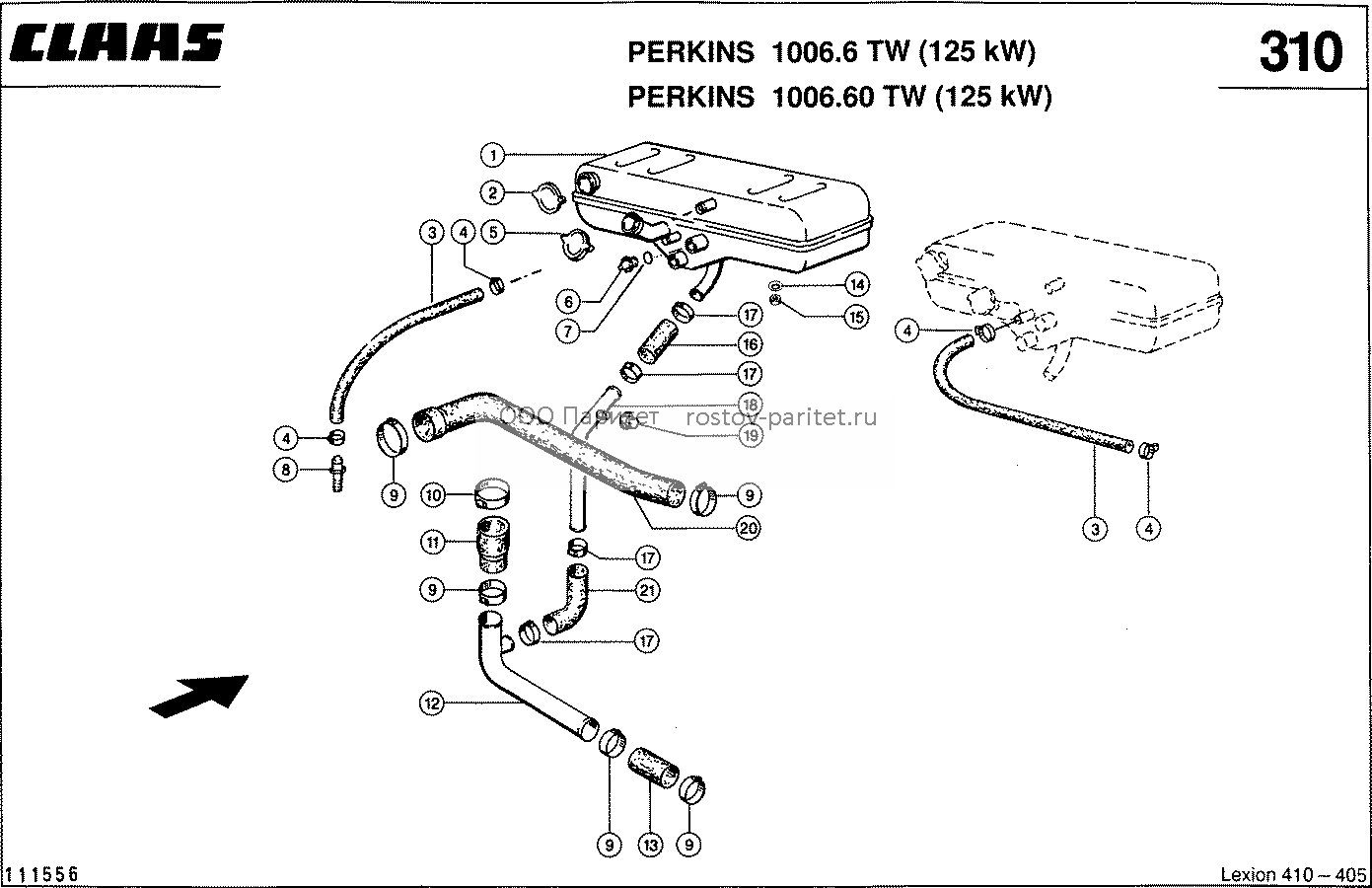 PERKINS 1006.6 TW, 1006.60 TW; COOLING W - CLAAS LEX 410-405